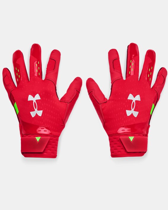 Men's UA Harper Hustle 21 Batting Gloves, Red, pdpMainDesktop image number 0